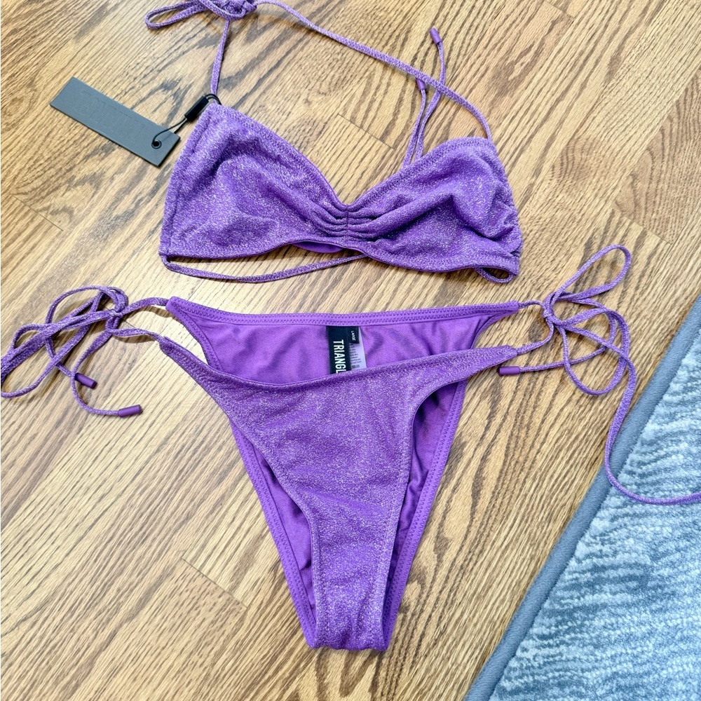 triangl purple glitter bikini BNWT